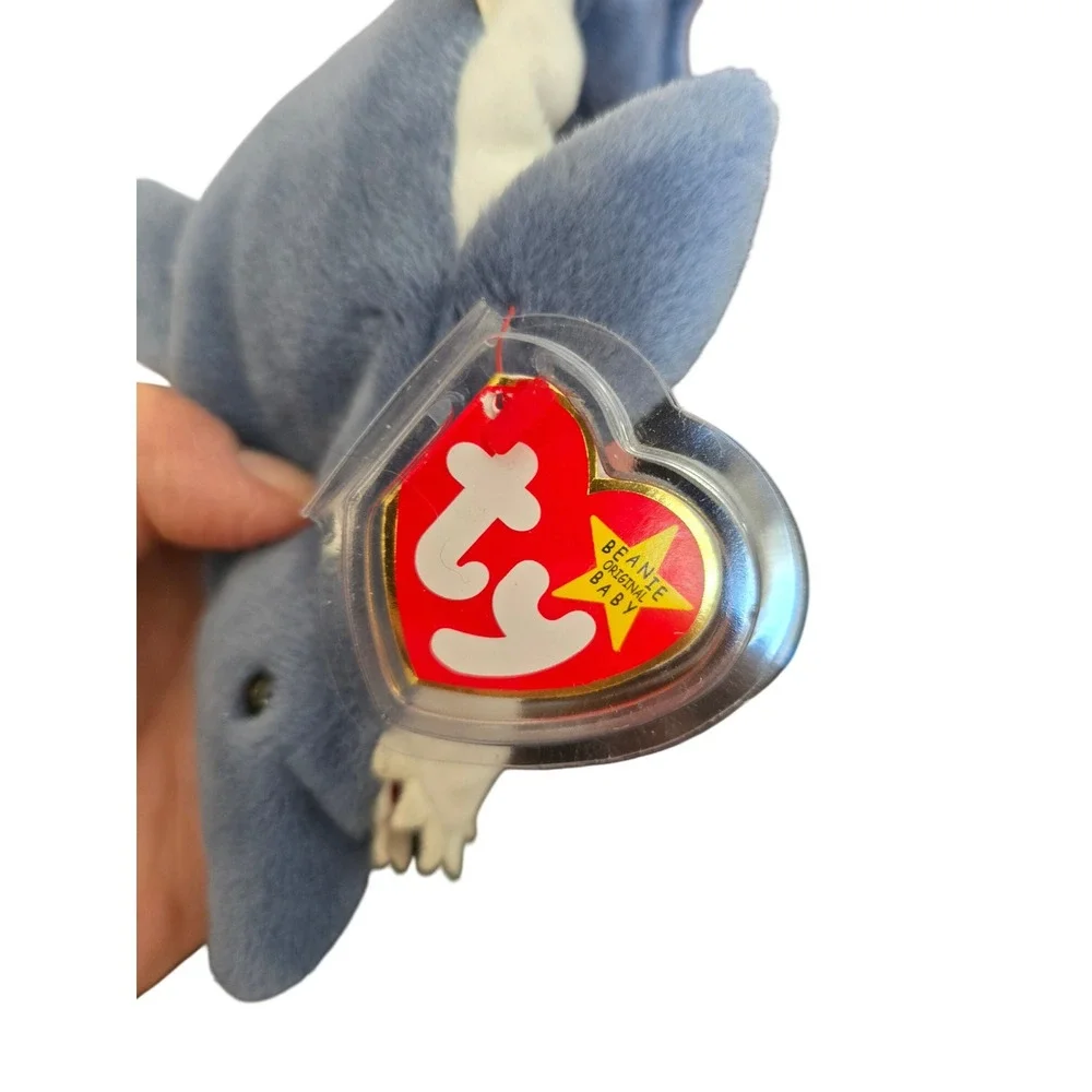 Ty Beanie‎ Baby Crunch the Shark Blue Plush Stuffed Animal 1996 Vintage Toy